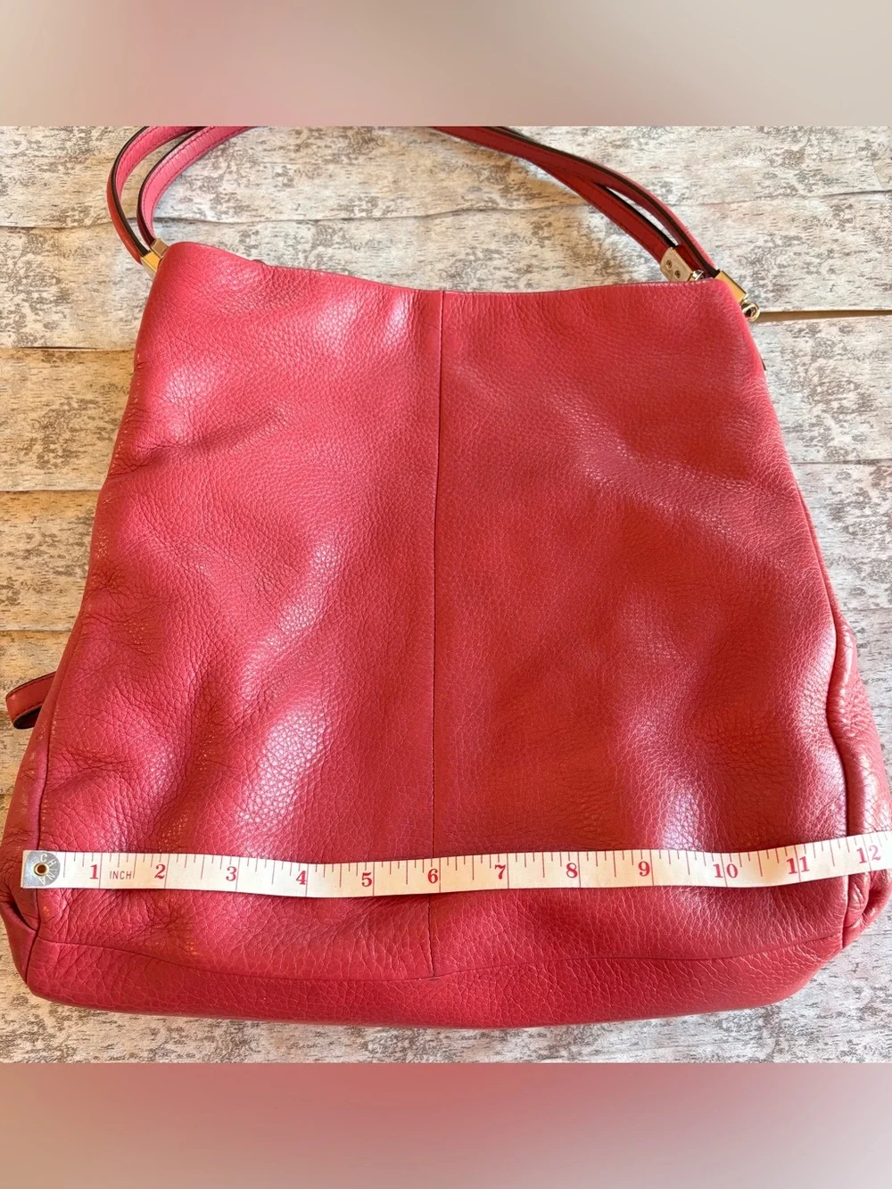 Preloved COACH MADISON PHOEBE LEATHER SHOULDER BAG PURSE PINK PEONY